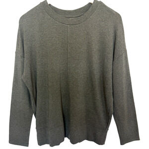 J Jill Womens  Wearever Collection Top Size L Stretch Minimalist Charcoal Casual